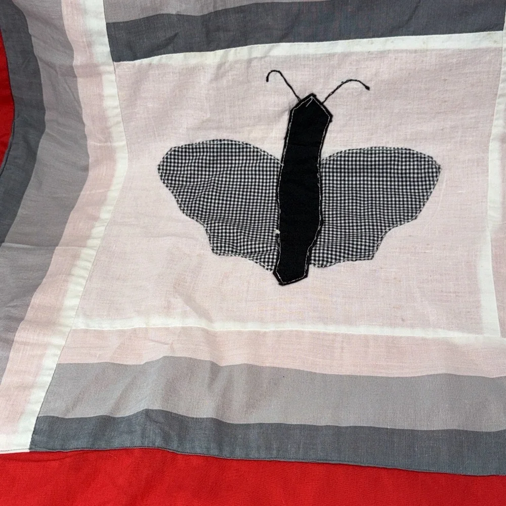 Patchwork Quilt Bedding Bedspread Butterfly Sun‎ bonnet  Sue 37x66 No Batting